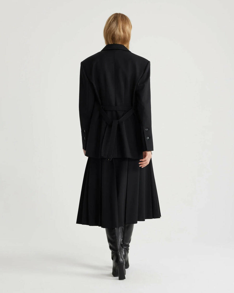 patou oversized belt jacket black on figure back