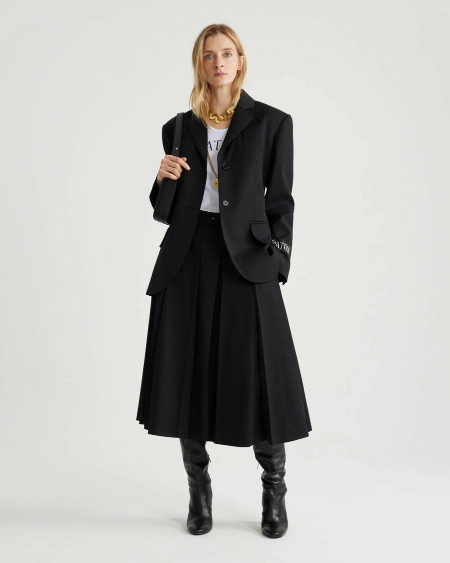 patou oversized belt jacket black on figure front