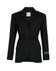 patou oversized belt jacket black