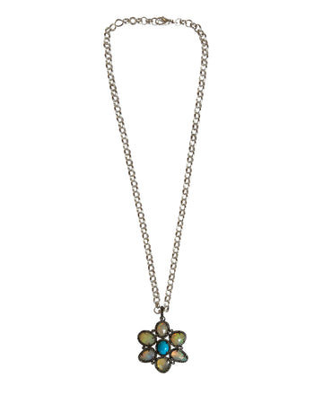 Pam Eisner Diamond Opal Turquoise Flower