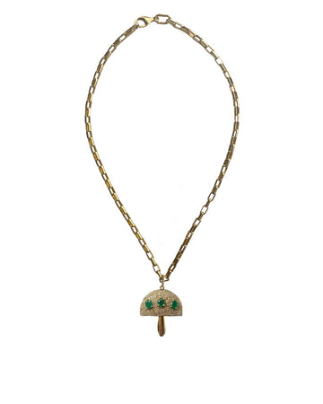 Pam Eisner Diamond Emerald Mushroom necklace