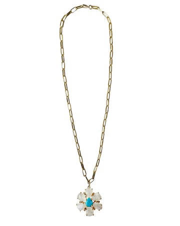 Pam Eisner Turquoise Moonstone flower