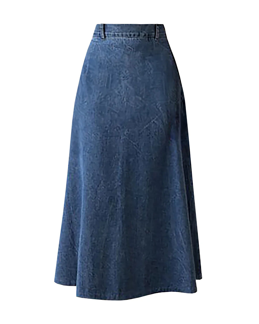 rohe a line denim midi skirt