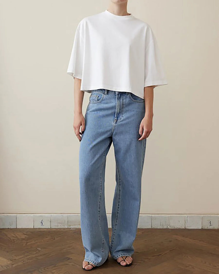 rohe wide cropped t-shirt white front
