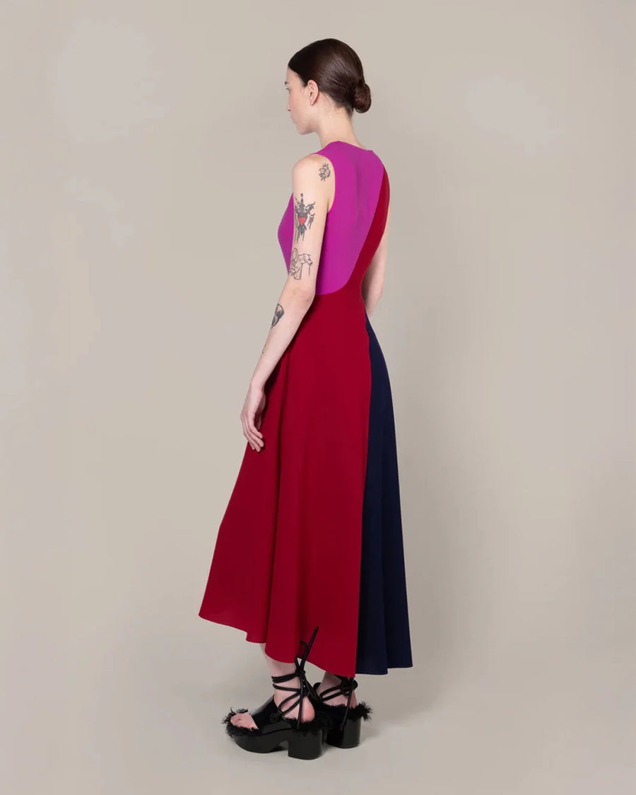 ROKSANDA Miral Dress Crimson/Navy on figure back