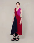 ROKSANDA Miral Dress Crimson/Navy on figure front