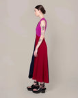 ROKSANDA Miral Dress Crimson/Navy on figure side