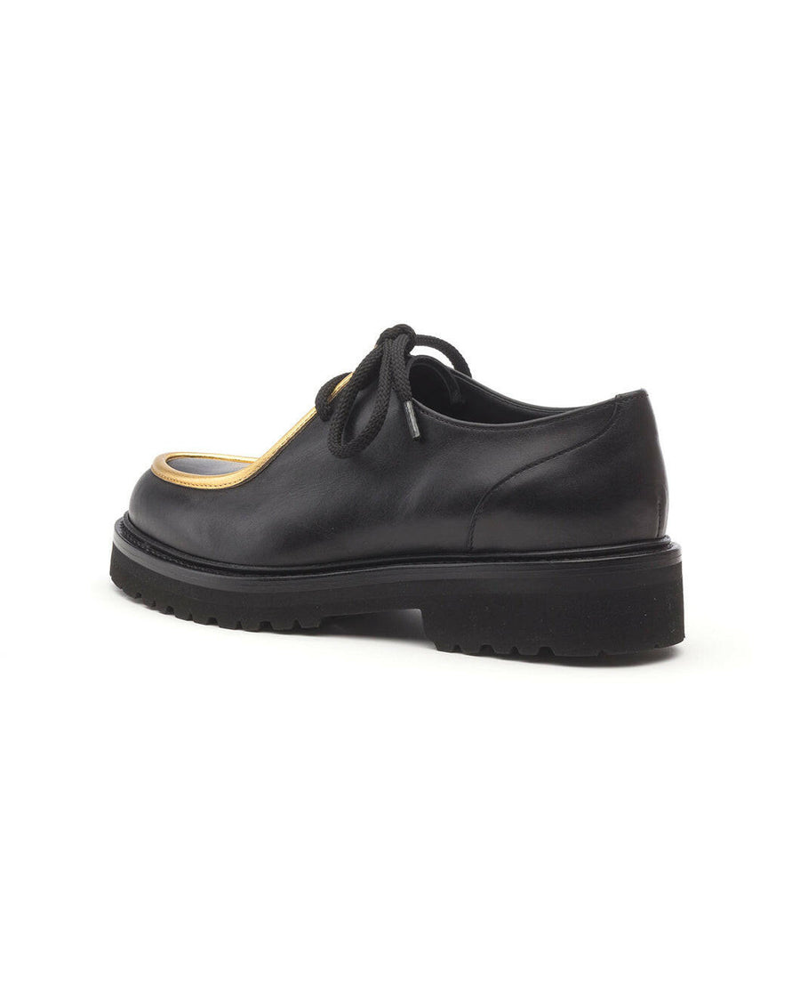 rupert sanderson kingston black and gold calf back