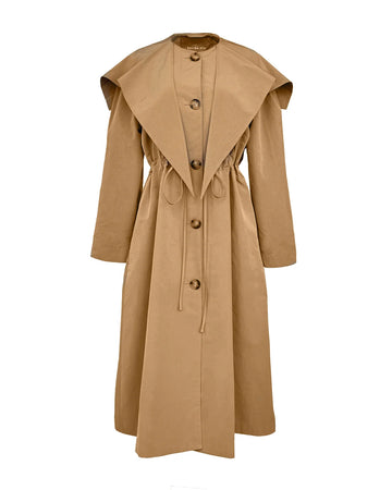 rejina pyo alana trench taffeta sand