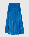 rochas Froisse Velvet Flared Skirt diva blue back