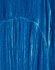 rochas Froisse Velvet Flared Skirt diva blue detail