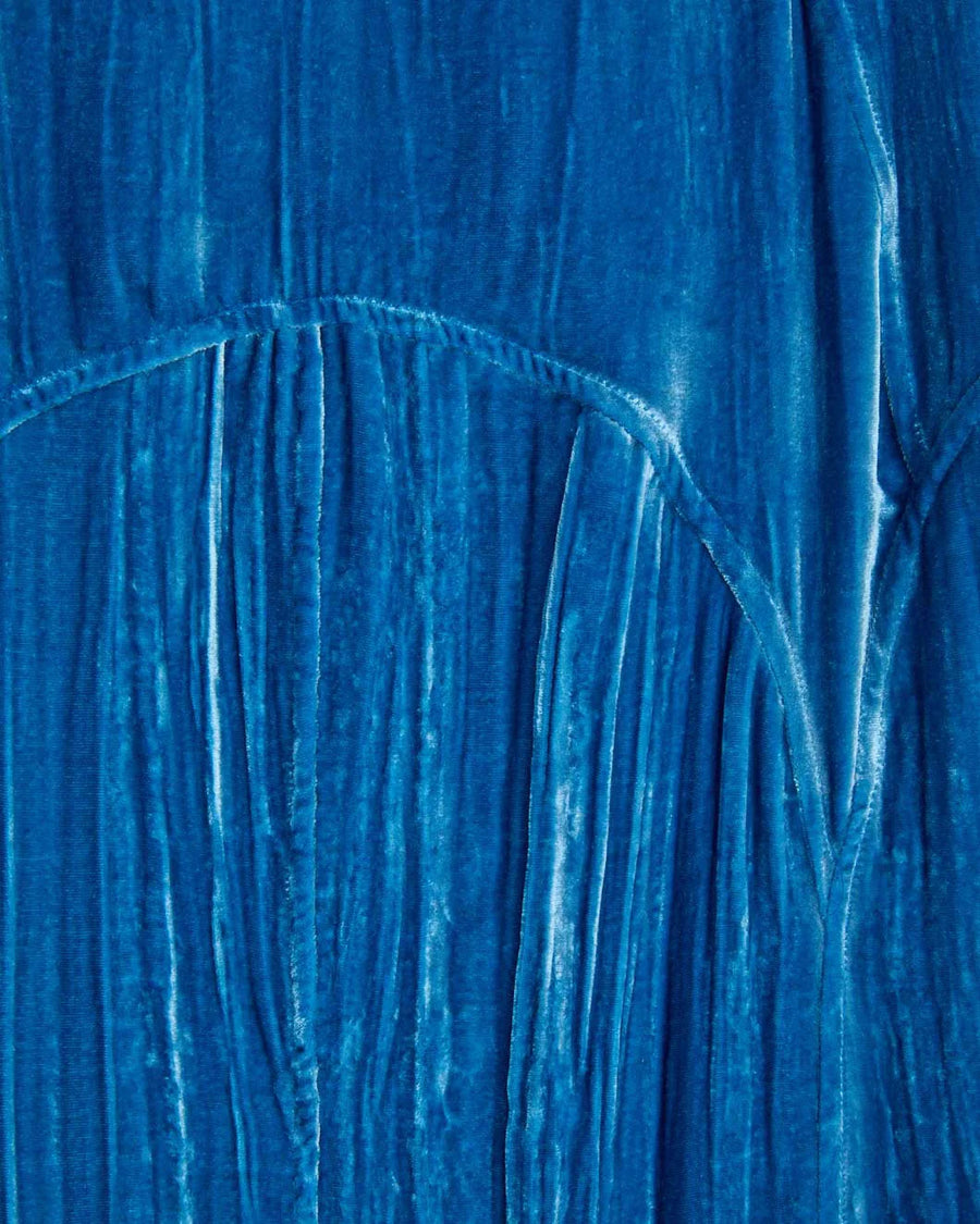 rochas Froisse Velvet Flared Skirt diva blue detail