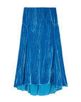 rochas Froisse Velvet Flared Skirt diva blue front