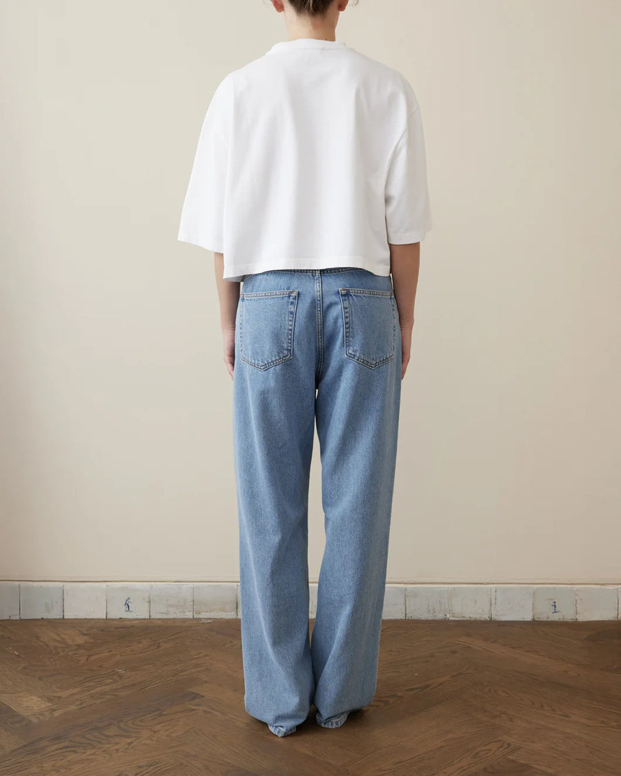 rohe wide cropped t-shirt white back