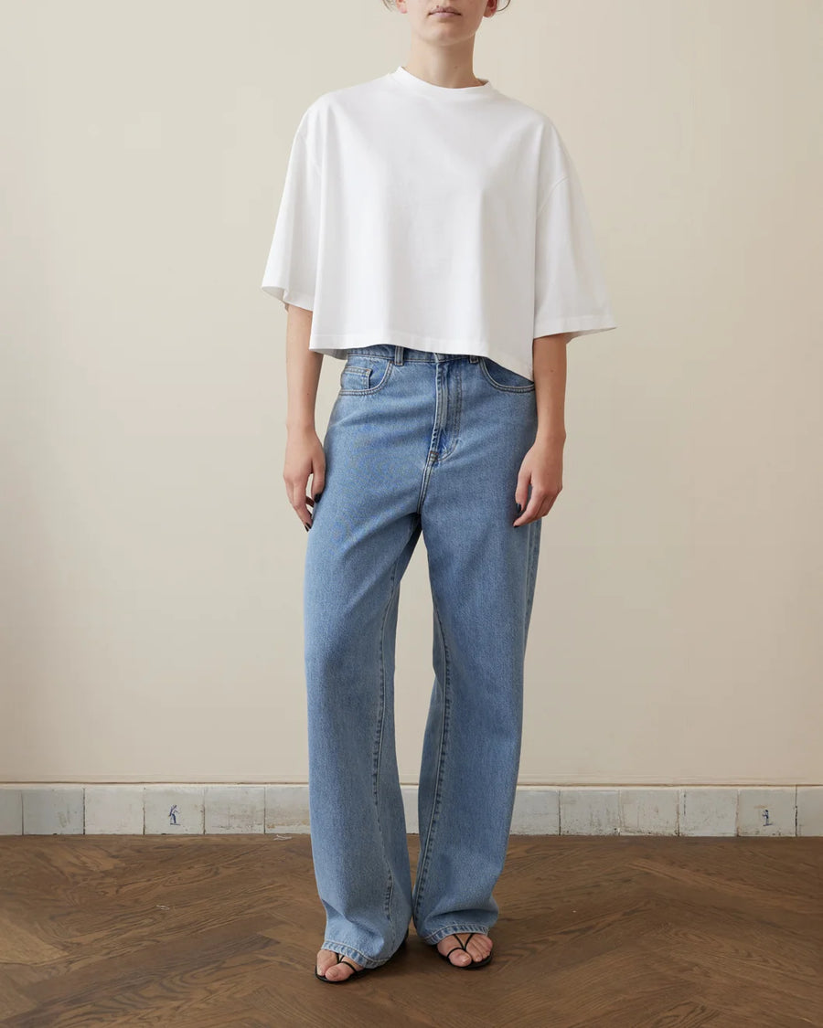 rohe wide cropped t-shirt white front