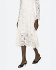 sea ny Agathe Applique Dress cream on figure hem detail