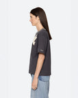 sea ny Sally Crochet T Shirt charcoal on figure side