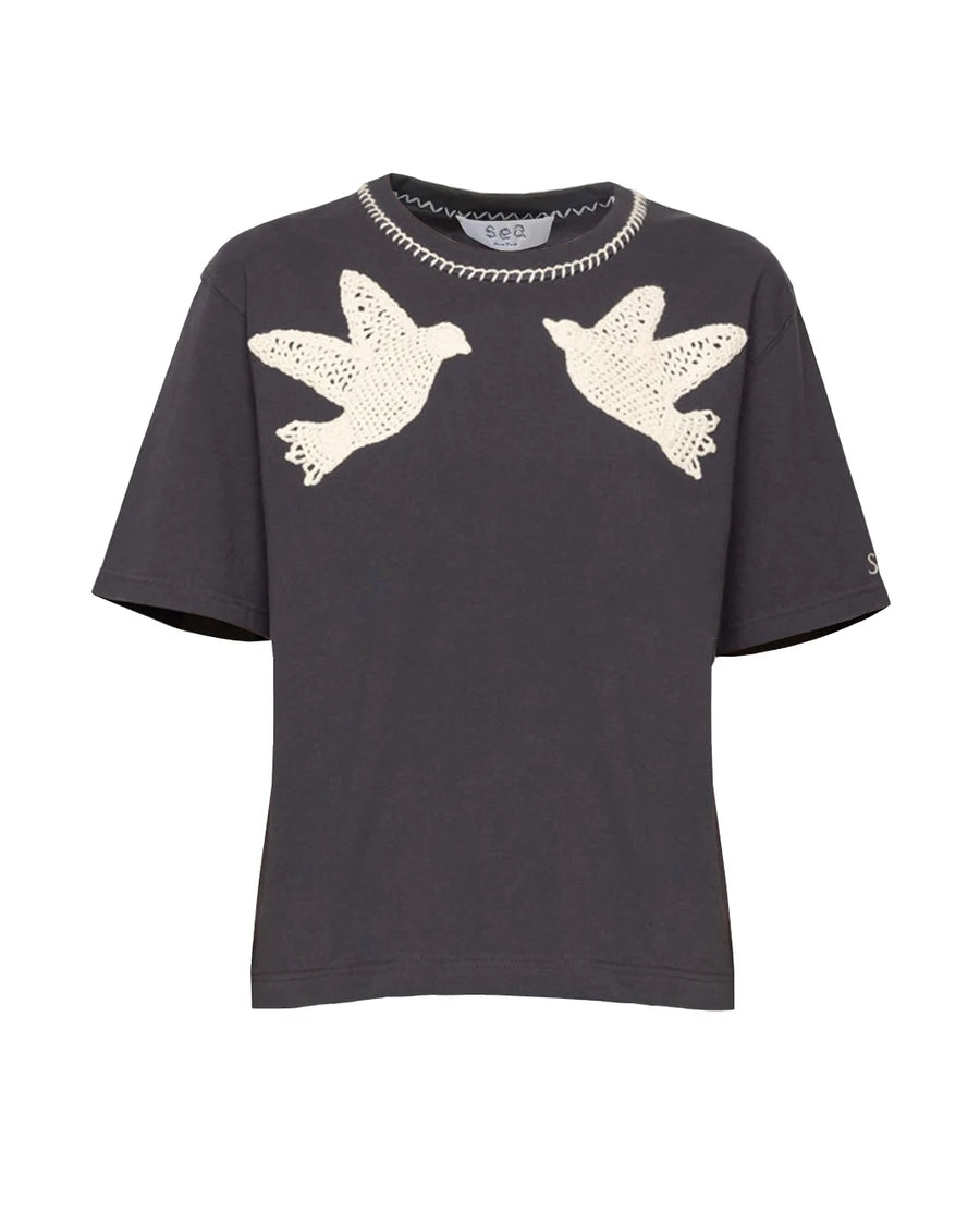 sea ny Sally Crochet T Shirt charcoal 