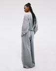 SLVRLAKE wide sweatpant pebble gray on figure back