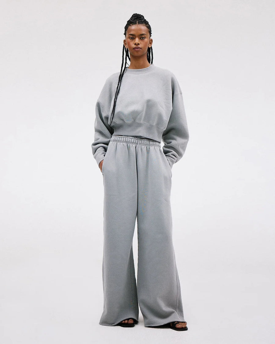 SLVRLAKE wide sweatpant pebble gray on figure front