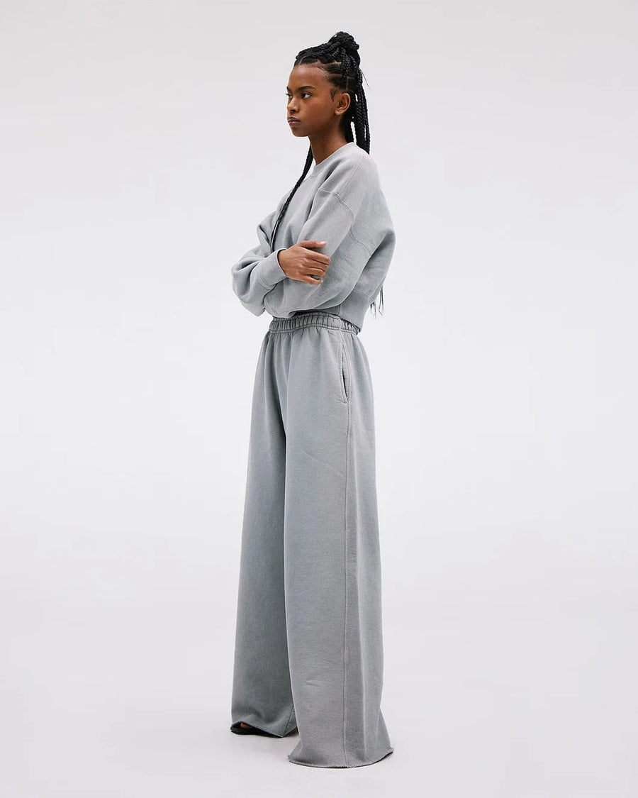 SLVRLAKE wide sweatpant pebble gray on figure side