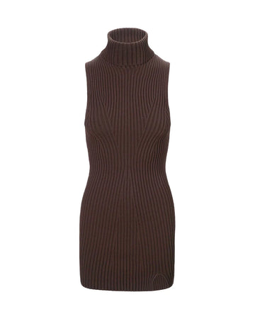 staud callum dress earth brown