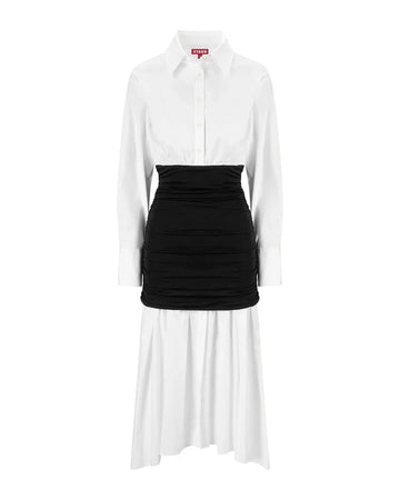 staud ellis dress in black and white