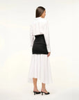 staud ellis dress in black and white on figure back