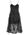 STINE GOYA V Neck Midi Dress Abstract Embellishment isolated back