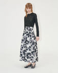 STINE GOYA Voluminous Midi Skirt Anemone Jacquard on figure front