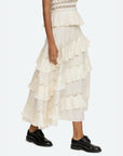 sea ny Antonina Tiered Skirt cream on figure side