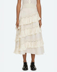 sea ny Antonina Tiered Skirt cream on figure front