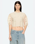 sea ny bente embroidery combo sweater cream on figure front