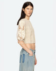 sea ny bente embroidery combo sweater cream on figure side