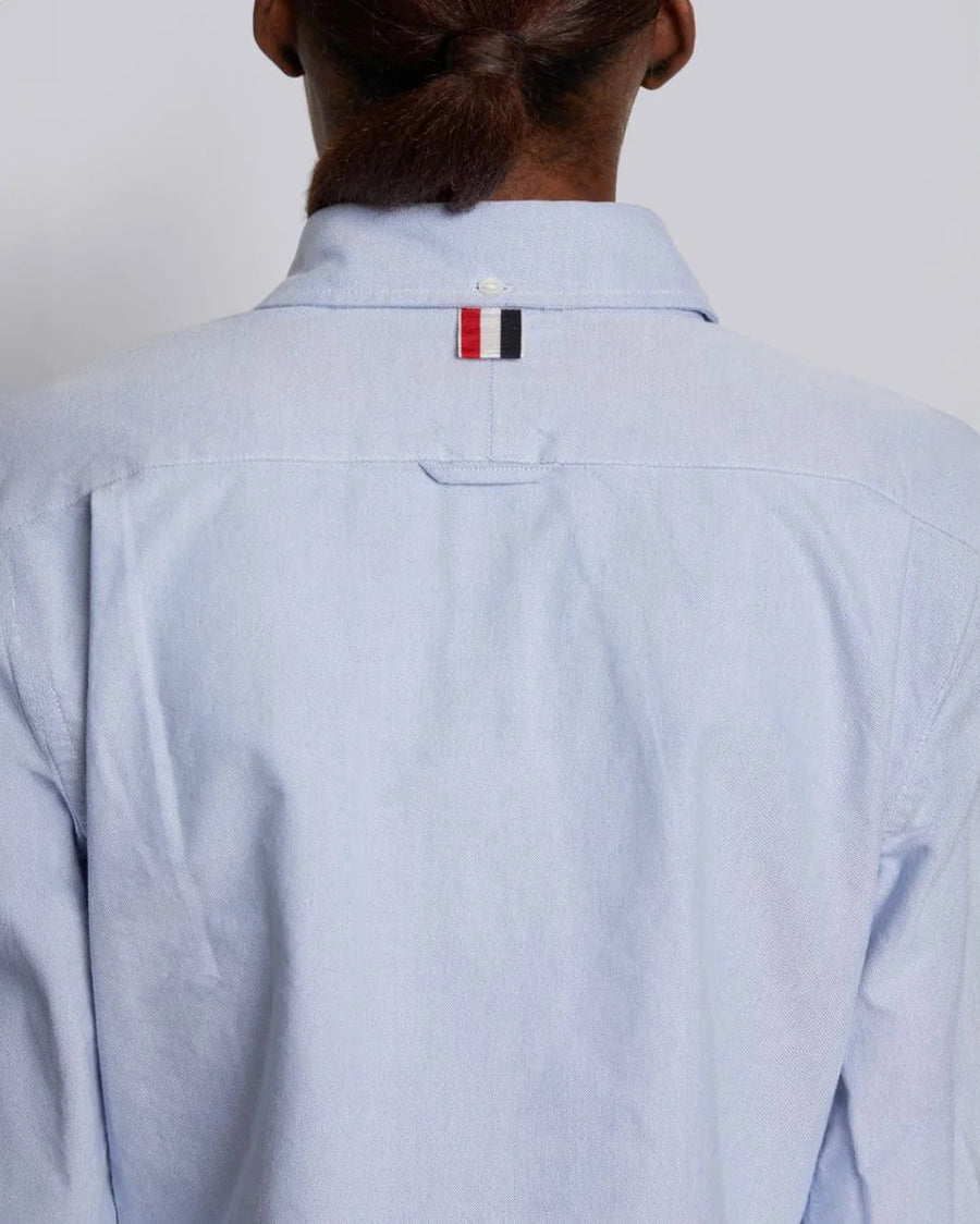 THOM BROWNE Classic Point Collar Shirt Light Blue on figure back detail