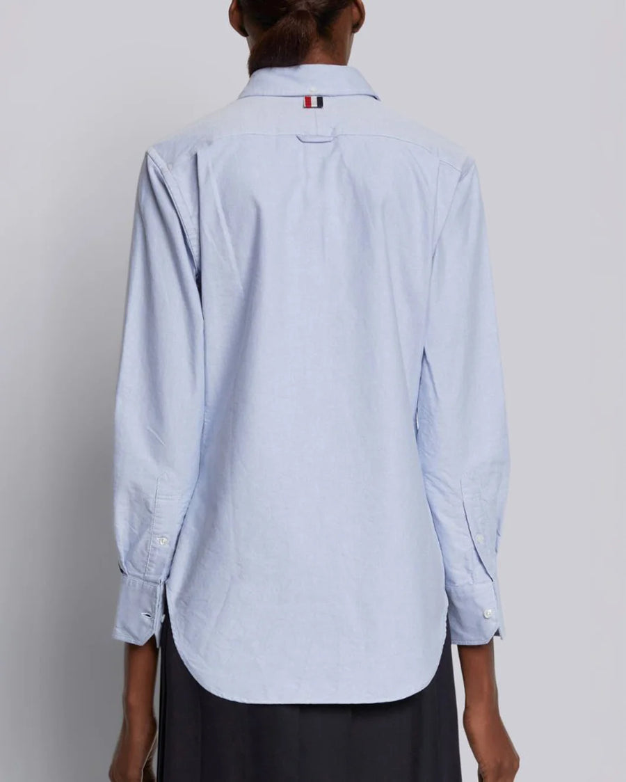 THOM BROWNE Classic Point Collar Shirt Light Blue on figure back