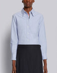 THOM BROWNE Classic Point Collar Shirt Light Blue on figure front