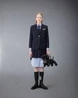 THOM BROWNE Knee Length Point Collar Shirtdress Light Blue on figure front 