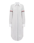 thom browne Knee Length Easy Fit Point Collar Shirtdress medium grey