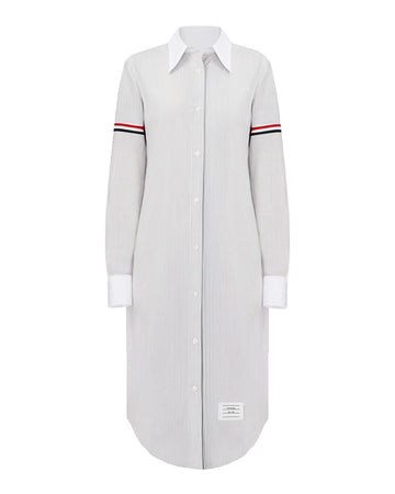 thom browne Knee Length Easy Fit Point Collar Shirtdress medium grey