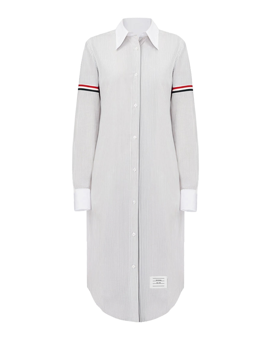 thom browne Knee Length Easy Fit Point Collar Shirtdress medium grey