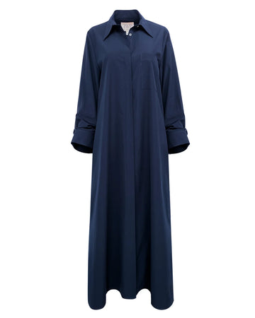 TWP handkerchief midi  jenny's gown navy blue front isolated