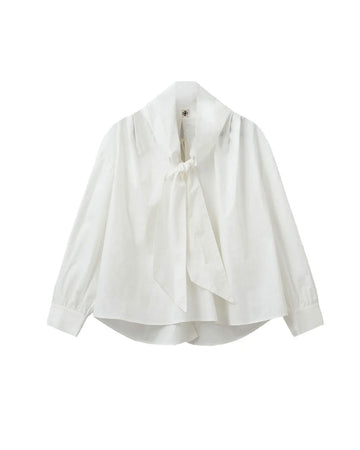 the garment cyprus bow shirt white