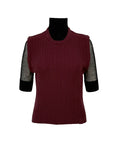 victoria beckham DOUBLE LAYER SHORT SLEEVE JUMPER port red