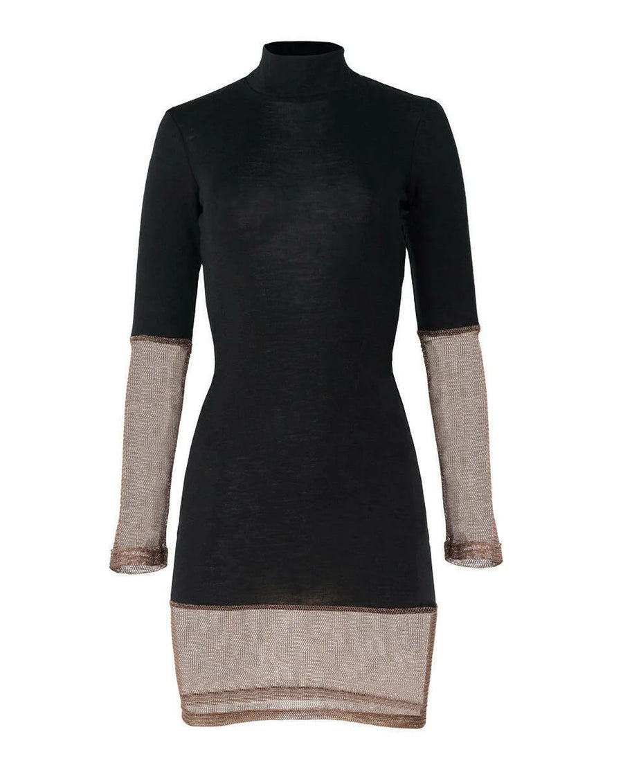 aaizel merino blend two tone turtle neck black