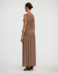 acler Atterly Maxi Dress sepia brown on figure back