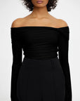 acler Burford Top black on figure front detail