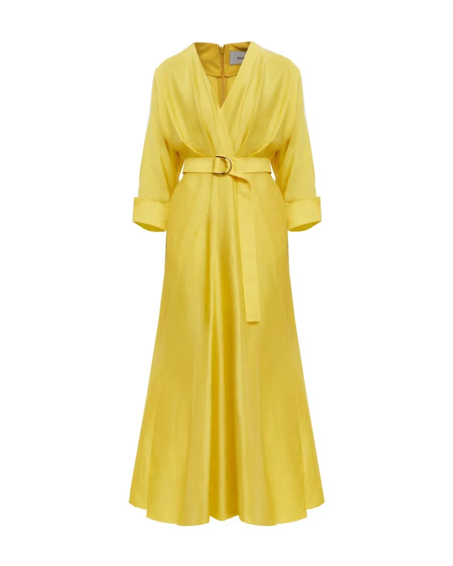 acler Newmore Midi Dress citrine yellow 