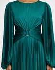 acler Norseman Midi Dress myrtle green on figure front detail