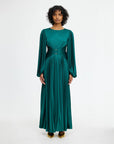 acler Norseman Midi Dress myrtle green on figure front